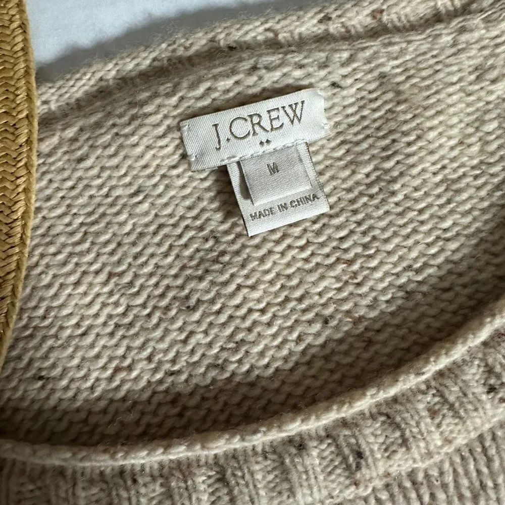 J. Crew Donegal Lambswool Sweater with Gold Shimmer Stripe
